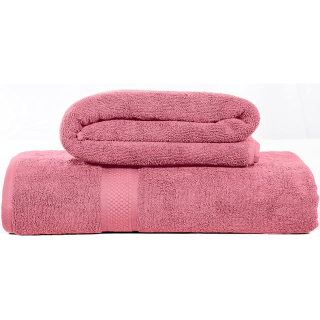 Bath Sheet Towels 100% cotton, 600 GSM Bathroom Towels, Soft and Absorbent Bath Sheets - Set of 2 (35 x 70 Navy, Rose Pink, Teel) by DSARD