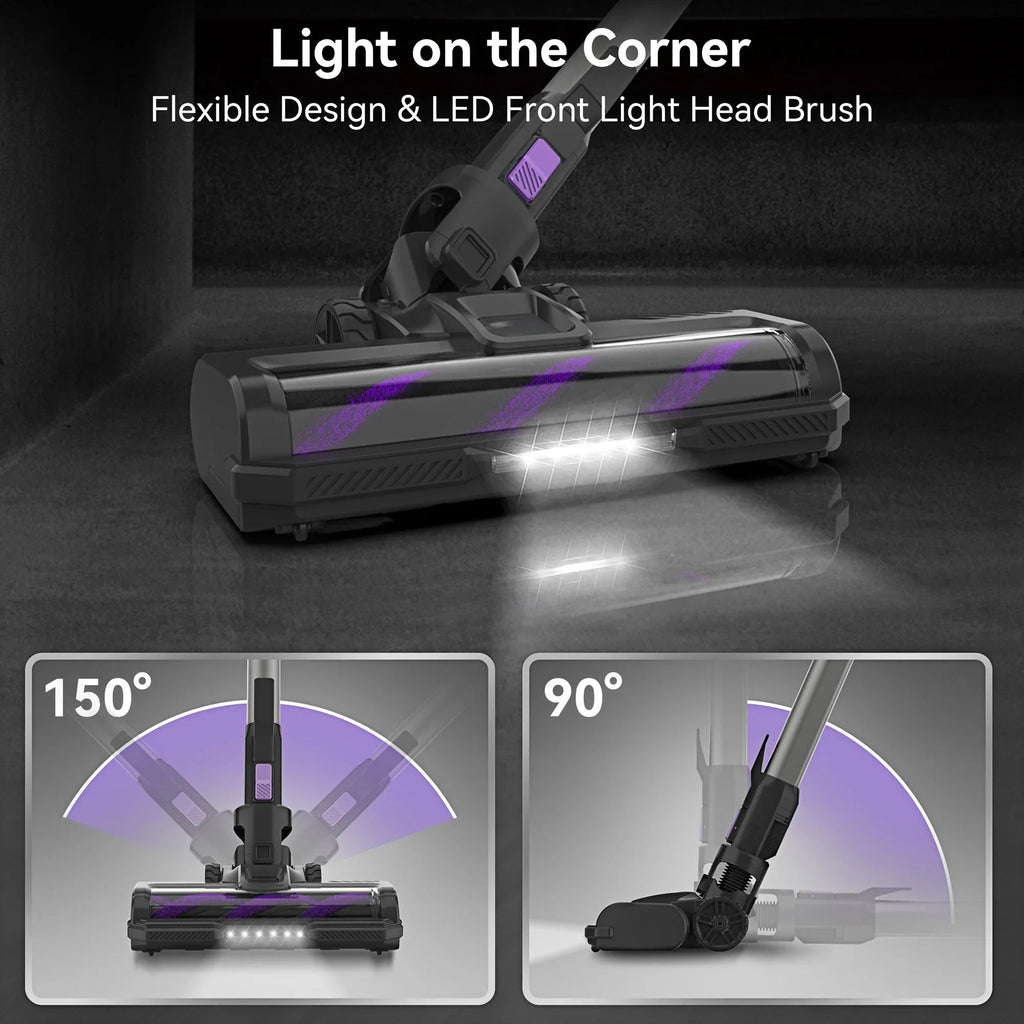 45Kpa Powerful Suction Cordless Vacuum Cleaner - 1.2L Dust Box, 2 Batteries for Floor, Carpet & Pet Hair - DSARD