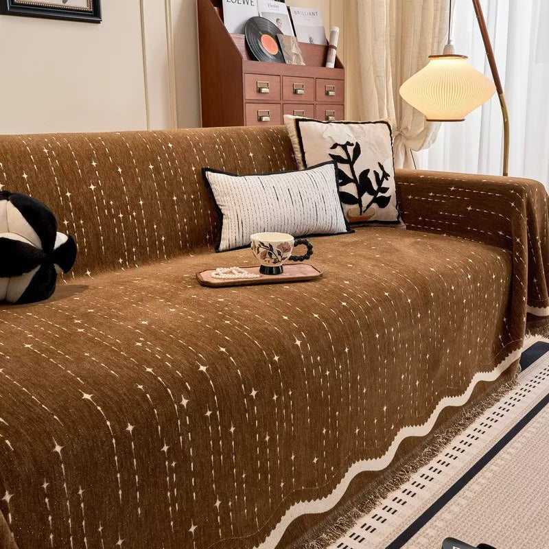 Luxury Thicken Chenille Sofa Blanket – All-Season Non-Slip Couch Cover
