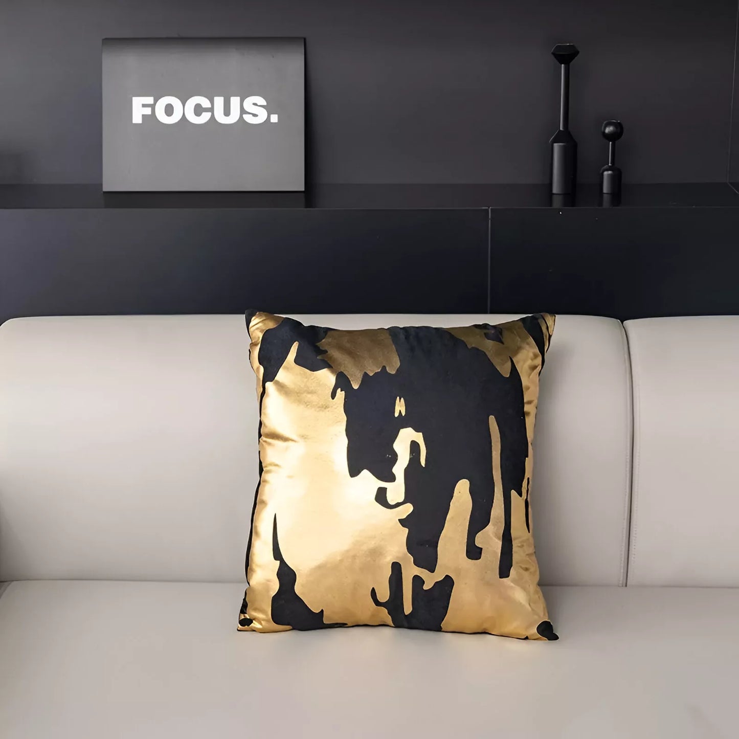 Nordic Luxury Bronzing Plush Decorative Cushion Cover 18×18 Inch