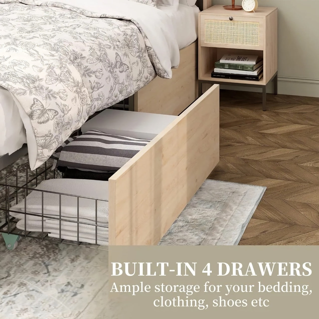 Natural Rattan Queen Bed Frame - DSARD