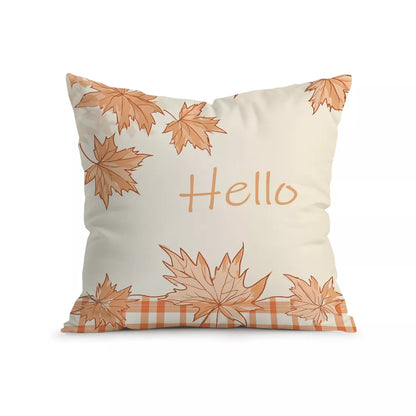 Thanksgiving Maple Leaf Pumpkin Cushion Cover