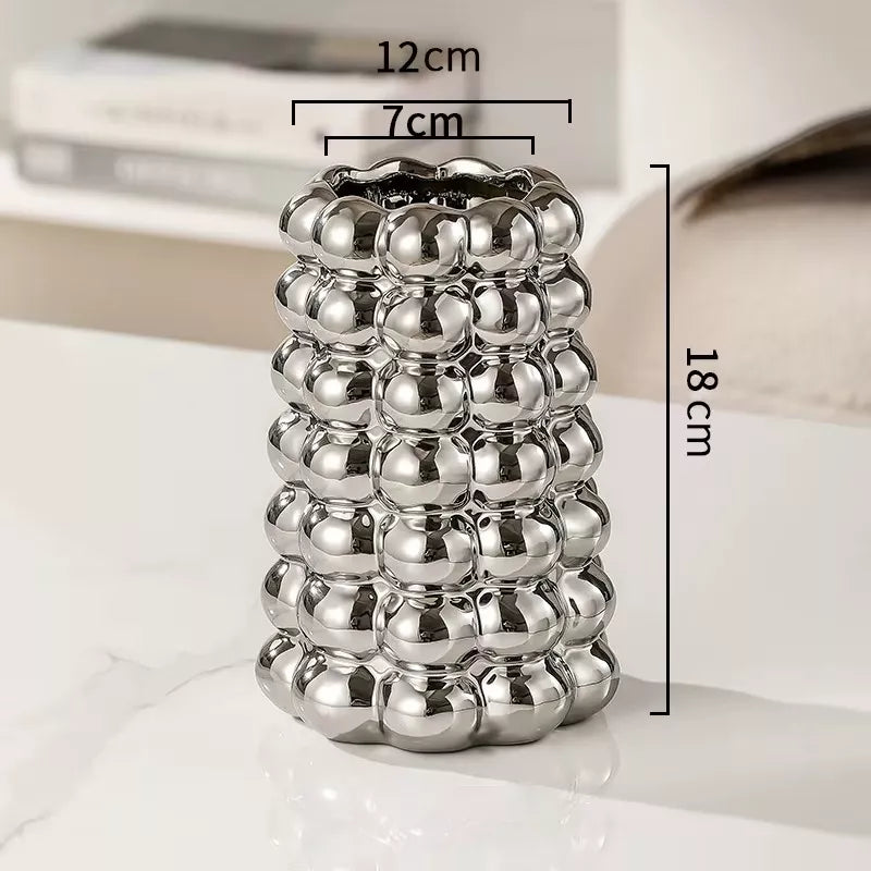 Modern Nordic Electroplated Ceramic Vase – Luxury Home Flower Décor