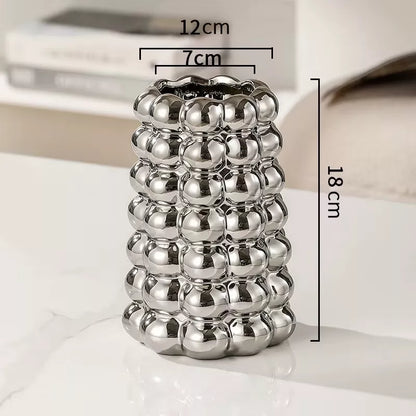 Modern Nordic Electroplated Ceramic Vase – Luxury Home Flower Décor