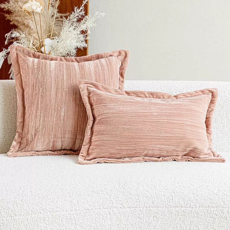 Luxury Pink & Blue Throw Pillow Covers – 12×20 / 18×18 Inch Decorative Cushion Covers