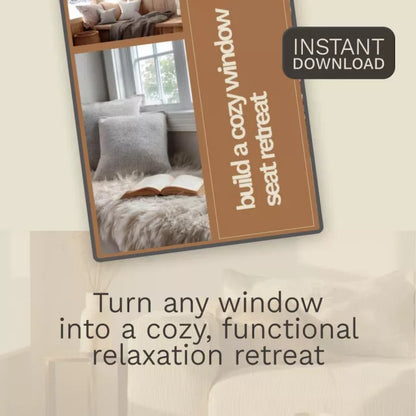 Build a Cozy Window Seat Retreat | DIY Window Seat Checklist | Cozy Nook Home Decor Digital Download | Window Seat Design Guide