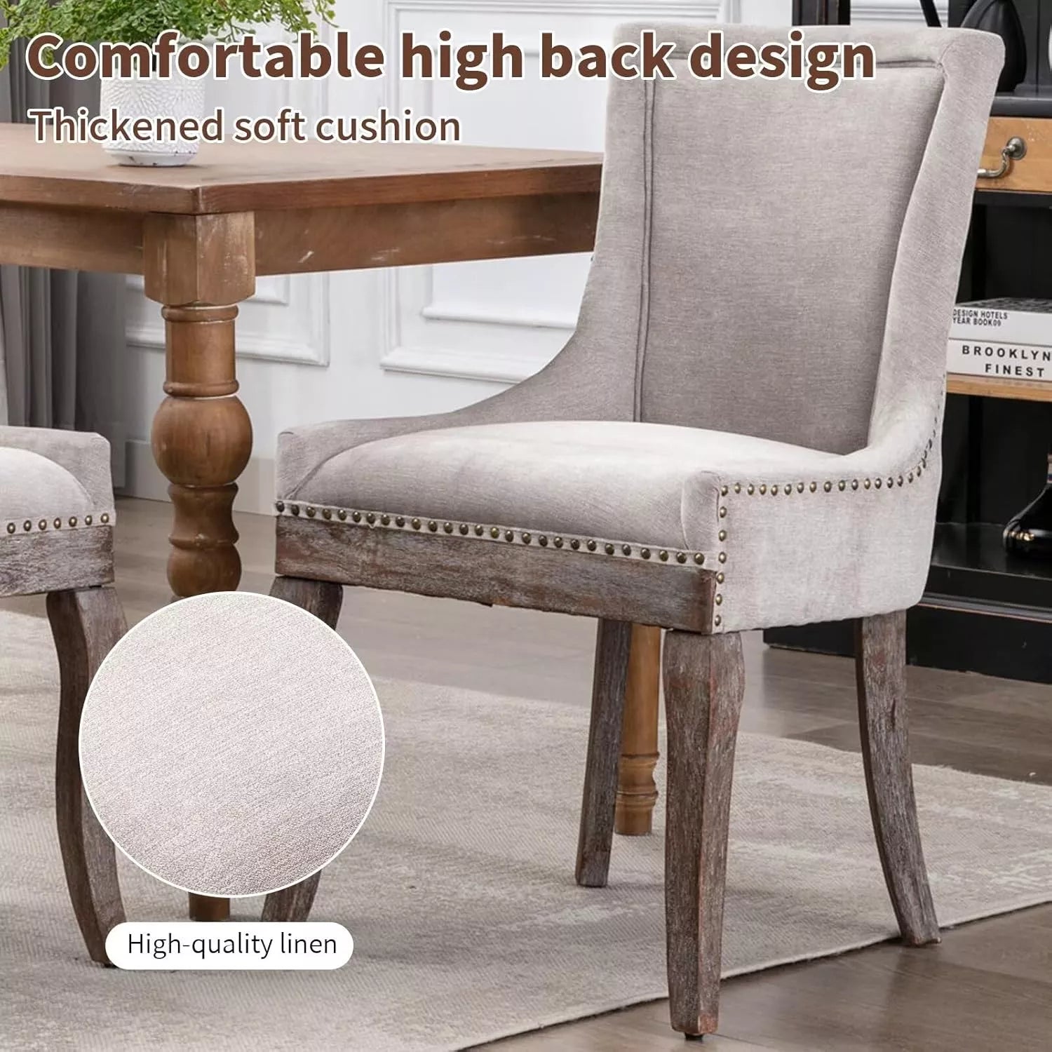 Set of 4 Upholstered Mid Century Modern Dining Chairs - DSARD