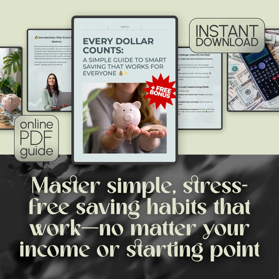 Every Dollar Counts: A Simple Guide to Smart Saving That Works for Everyone | Digital Download Savings Guide | Budgeting eBook | Every Dollar Savings Tips