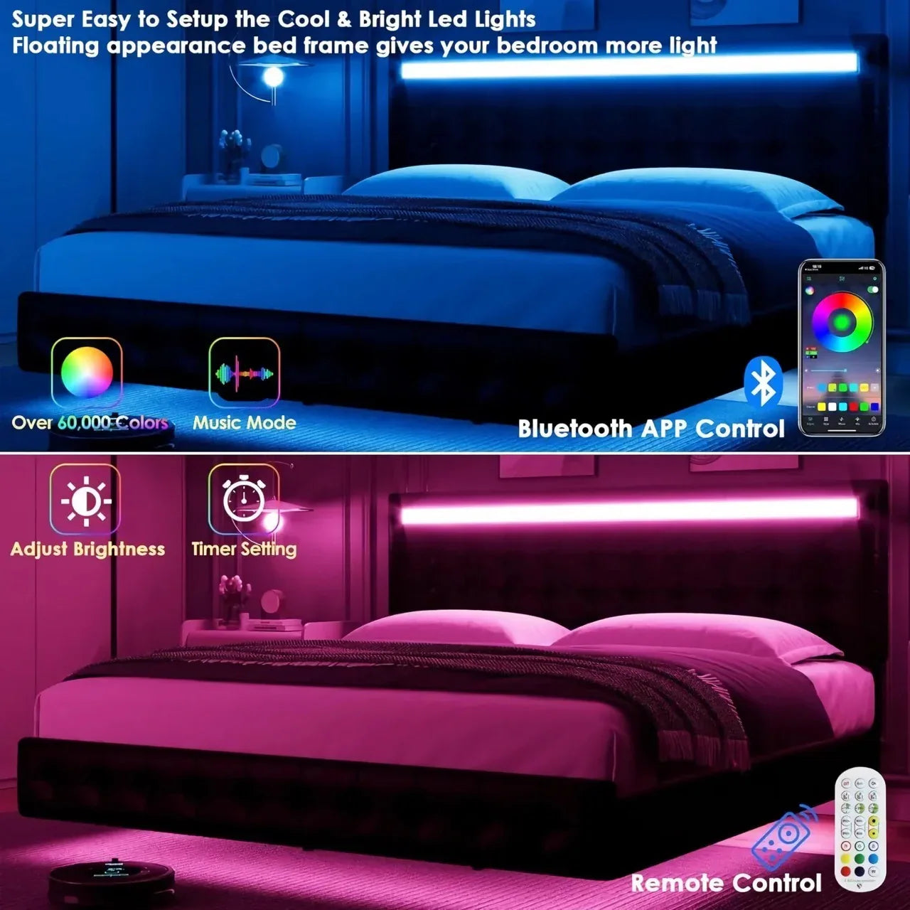 Bed with LED Lights - DSARD - DSARD