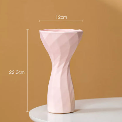 Geometric Ceramic Vase Chic Modern Centerpiece for Flowers and Home Décor