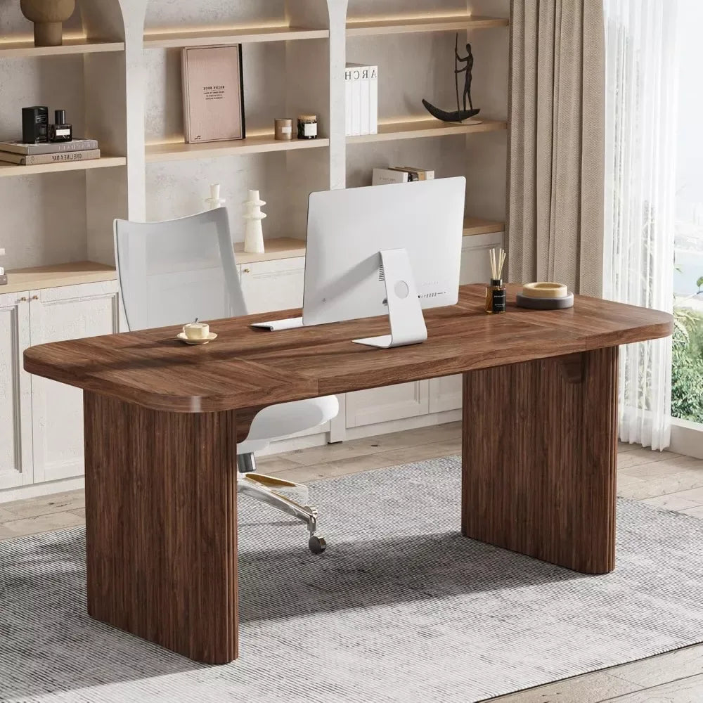 62″ Executive Desk with Double Pedestal and Natural Wood Top - DSARD - DSARD