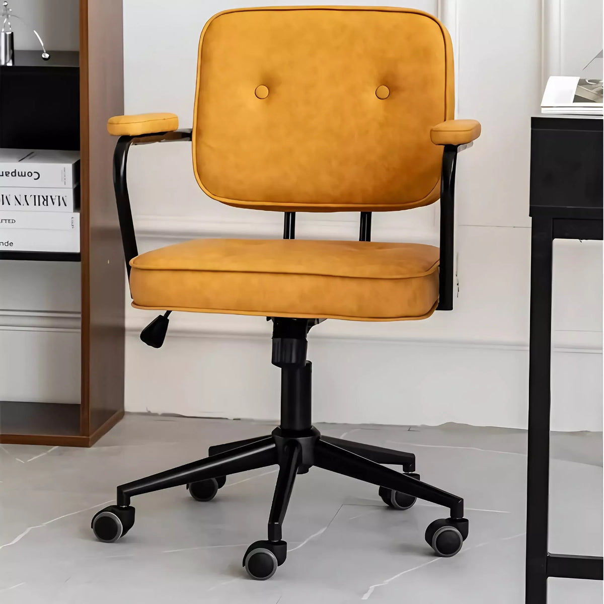 Compact Swivel Office Chair with Armrests - DSARD - DSARD