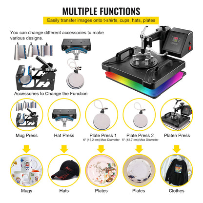 DSARD 8 in 1 Combo Heat Press Machine Multifunctional Sublimation