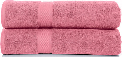 Bath Sheet Towels 100% cotton, 600 GSM Bathroom Towels, Soft and Absorbent Bath Sheets - Set of 2 (35 x 70 Navy, Rose Pink, Teel) by DSARD