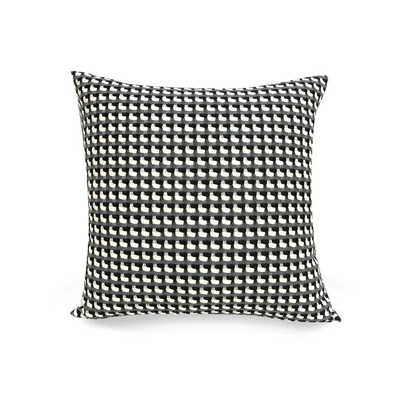 Woven Jacquard Grid Pillow Cover 18×18 Inch – Decorative Throw Cushion Case
