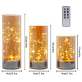 3-Piece LED Glass Flameless Candle Set with Remote Control - DSARD