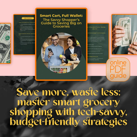 Smart Cart, Full Wallet: The Savvy Shopper’s Guide to Saving Big on Groceries | Digital eBook for Budget Grocery Shopping | How Can I Save Money on Groceries Guide