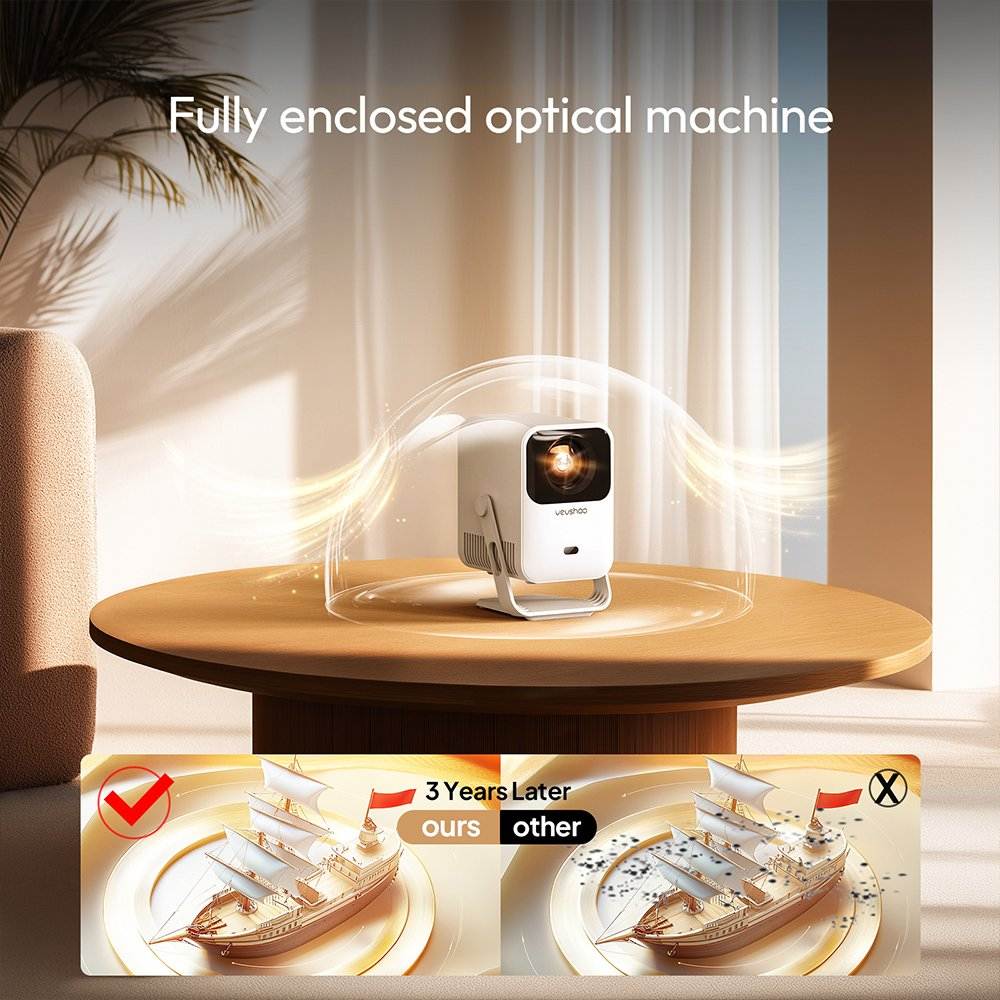 Portable Smart Projector with Auto Focus, Dual WiFi & HD Cinema Display