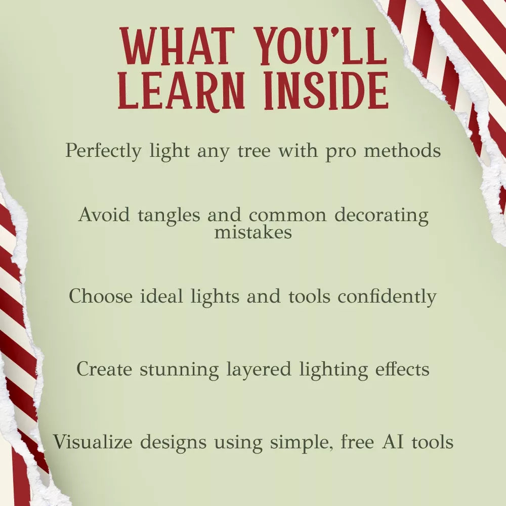 Hanging Christmas Lights Like a Pro | Printable Holiday Decorating Guide | Christmas Tree Lights Checklist | Festive Home Decor eBook | Digital Download - DSARD