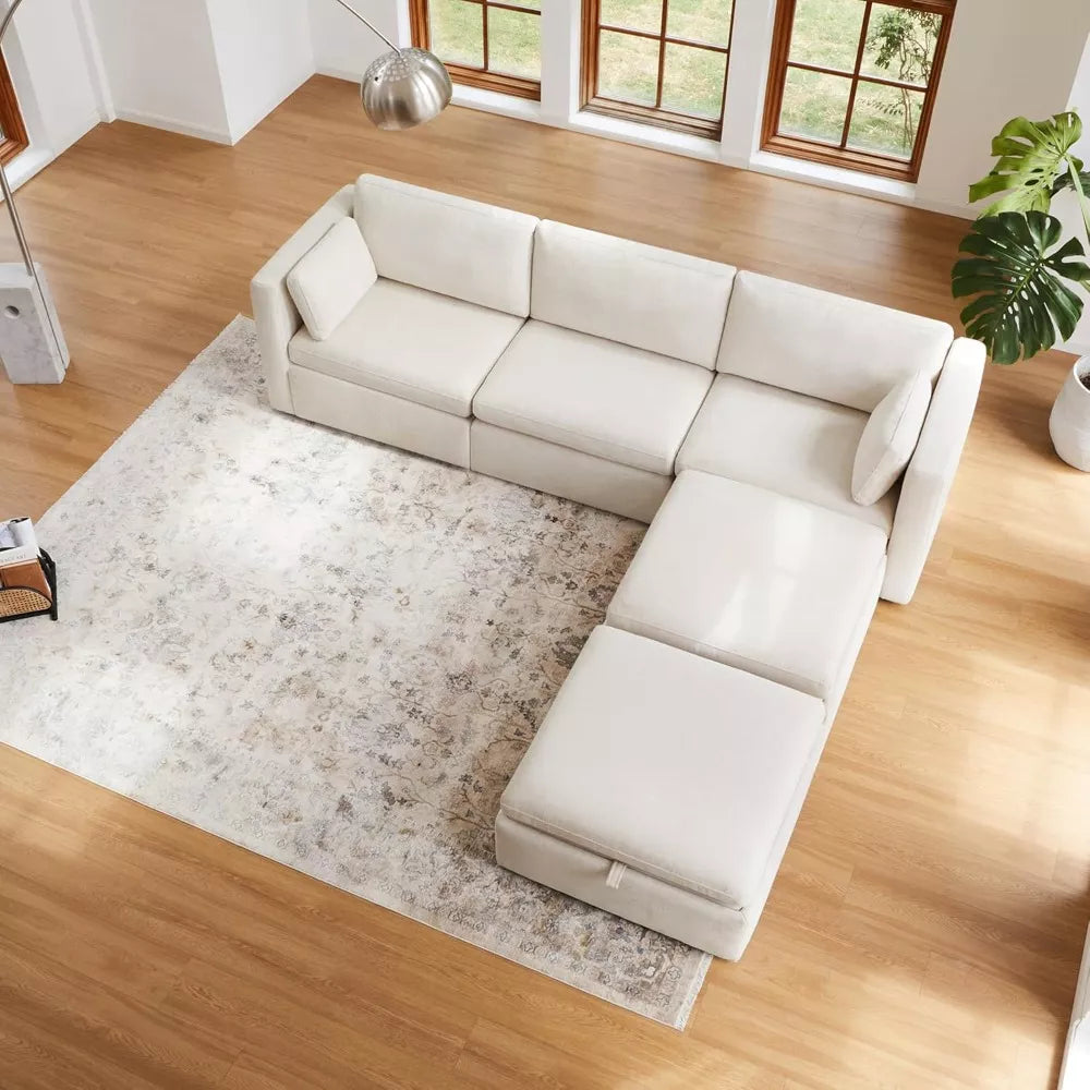 Oversized Modular Cloud Sectional Sofa with Reversible Chaise - DSARD