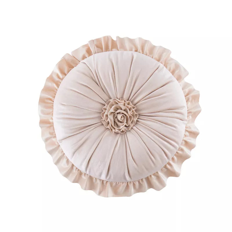 Lotus Leaf Lace Round Pillow