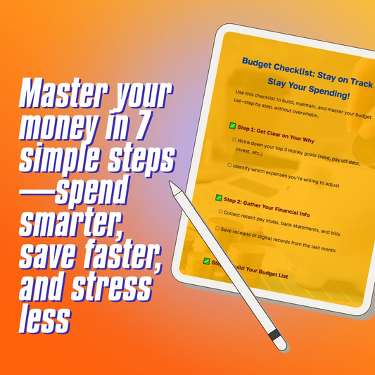 Budget Checklist: Stay on Track & Slay Your Spending | Digital Budget List | How to Make a Budget List Printable PDF