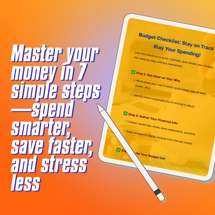 Budget Checklist: Stay on Track & Slay Your Spending | Digital Budget List | How to Make a Budget List Printable PDF