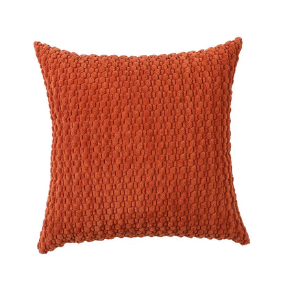 Modern Velvet Pillowcase with 3D Bubble Plush Wrap – Solid Color Cushion Cover