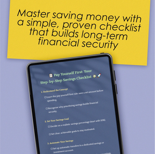 Pay Yourself First: Your Step-by-Step Savings Checklist | Budgeting Rule Guide | Digital Download Financial Checklist
