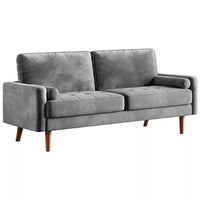 70″ Modern Velvet Love Seat Sofa – 2-Seater Tufted Couch with Pillows - DSARD