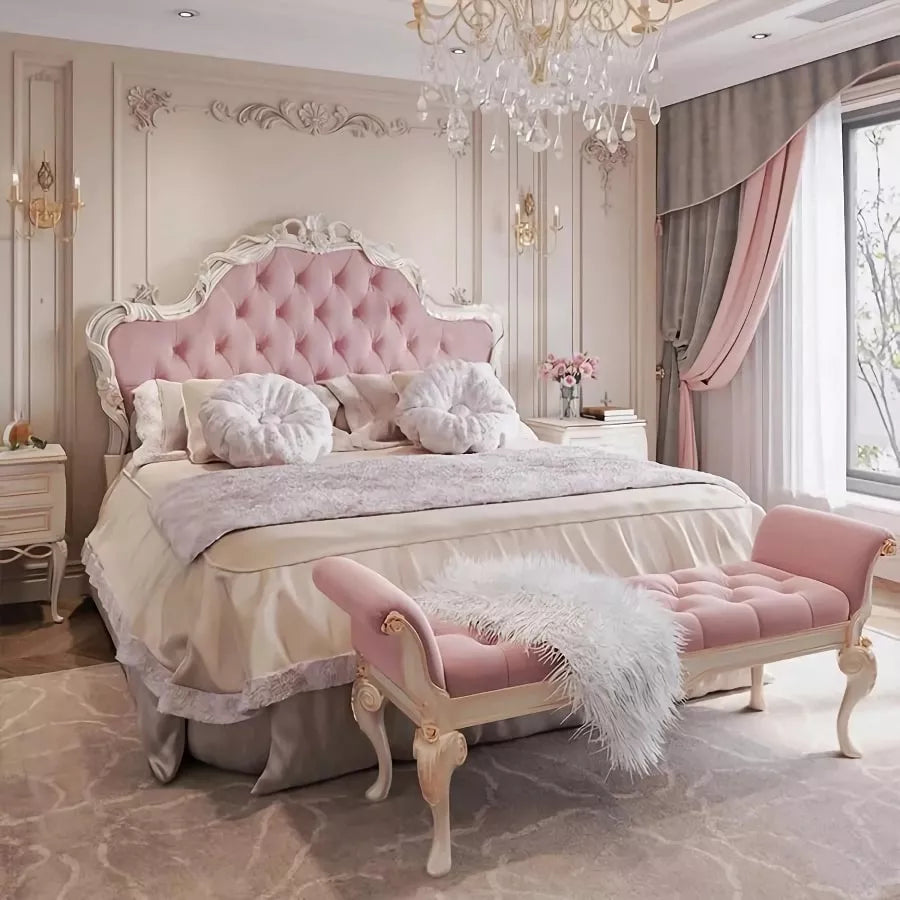 Luxurious Nordic Twin Bed Frame with Glamorous Fabric Headboard and Storage - DSARD