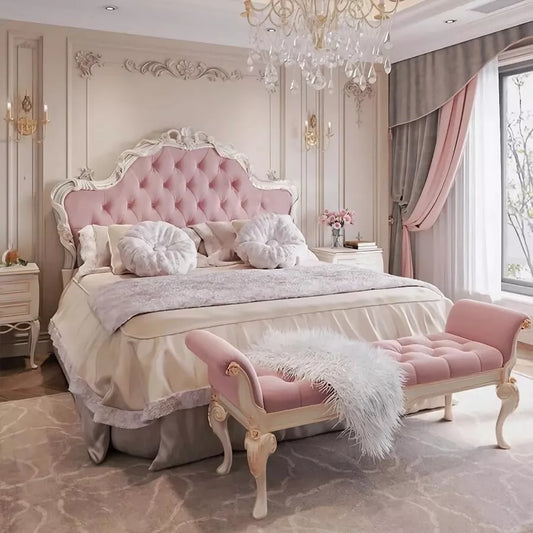 Luxurious Nordic Twin Bed Frame with Glamorous Fabric Headboard and Storage - DSARD