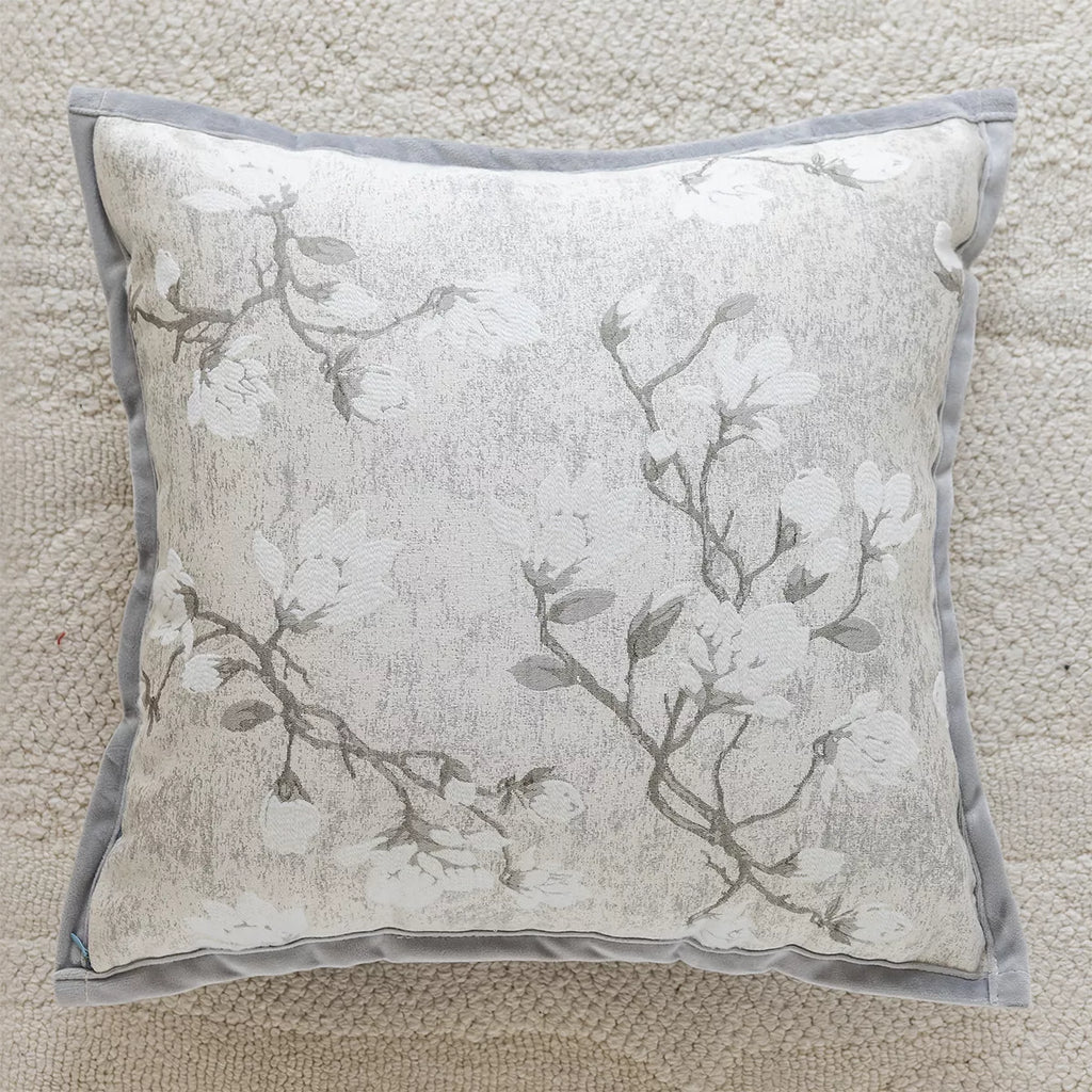 Modern Grey 18×18″ Throw Pillow Cover – Simple Stamped Decorative Cushion