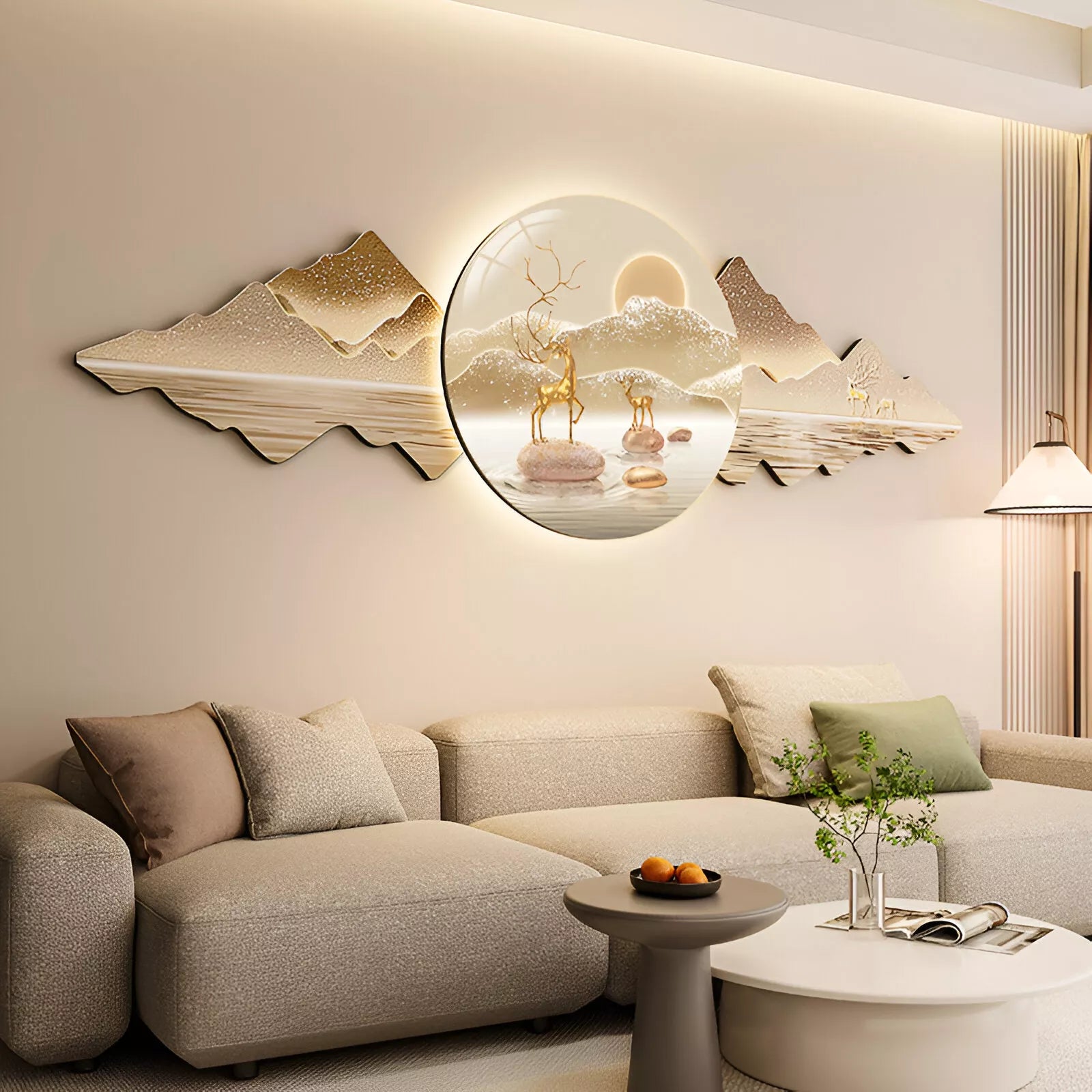 Nordic LED Wall Art – Modern Landscape Lighted Hanging Décor