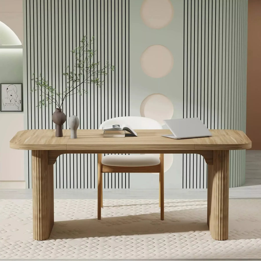 62-Inch Executive Office Desk with Double Pedestal and Natural Wood Top - DSARD - DSARD