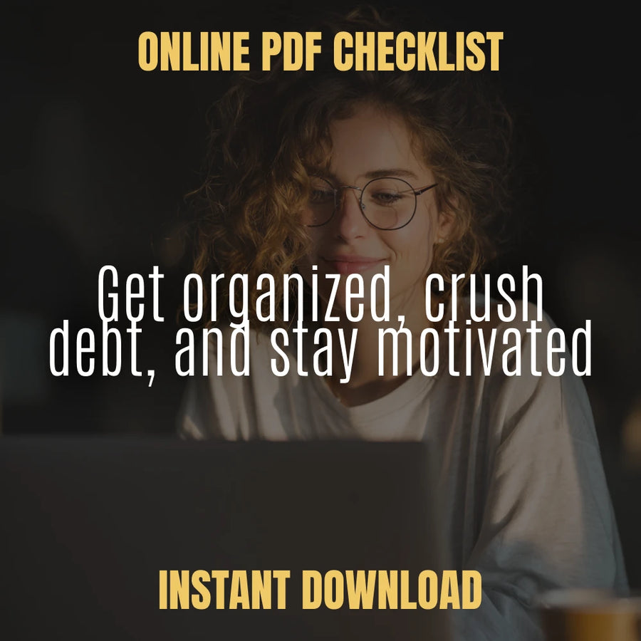 Debt-Free & Thriving! | Printable Financial Checklist for Smart Money Management | Step-by-Step Planner on How to Budget and Pay Off Debt | Instant Digital Download