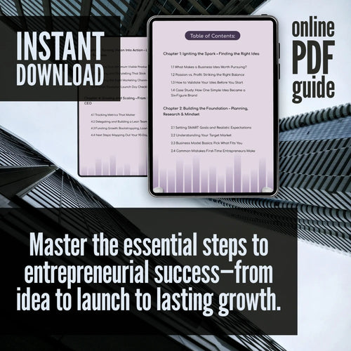 From Spark to Scale: Your No-Fluff Guide to Entrepreneurial Success | Digital Guide to Steps to Entrepreneurial Success, Business Checklist, eBook for Aspiring Entrepreneurs