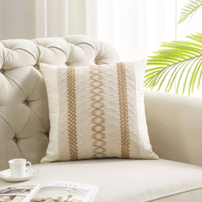 Bohemian Textured Linen Pillow Covers – Trendy Boho Chic Throw Pillowcases