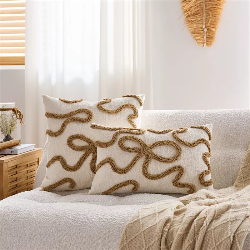 Modern Stripe Tufted Velvet Throw Pillow Cover – 12×20 / 18×18 Inch