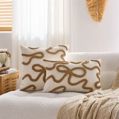 Modern Stripe Tufted Velvet Throw Pillow Cover – 12×20 / 18×18 Inch