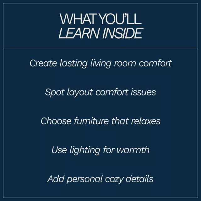 Warm, Inviting, and Comfortable Living Space | Cozy Living Room eBook Guide on how to make living room more cozy