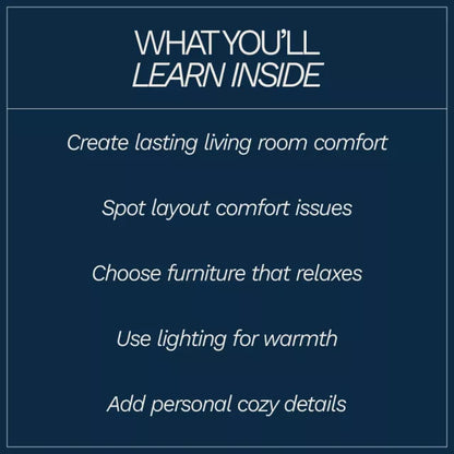 Warm, Inviting, and Comfortable Living Space | Cozy Living Room eBook Guide on how to make living room more cozy