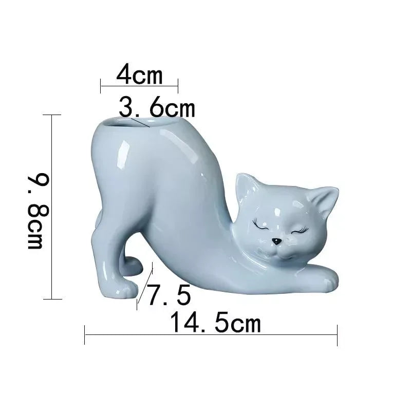 Creative Cat Tail Ceramic Succulent Planter - DSARD