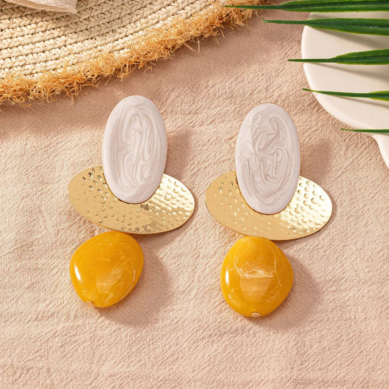 Minimalist Ocean Wave Acrylic Dangle Earrings