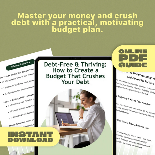 Debt-Free & Thriving: How to Create a Budget That Crushes Your Debt | Digital Budgeting Guide for Paying Off Debt Fast | Instant Download