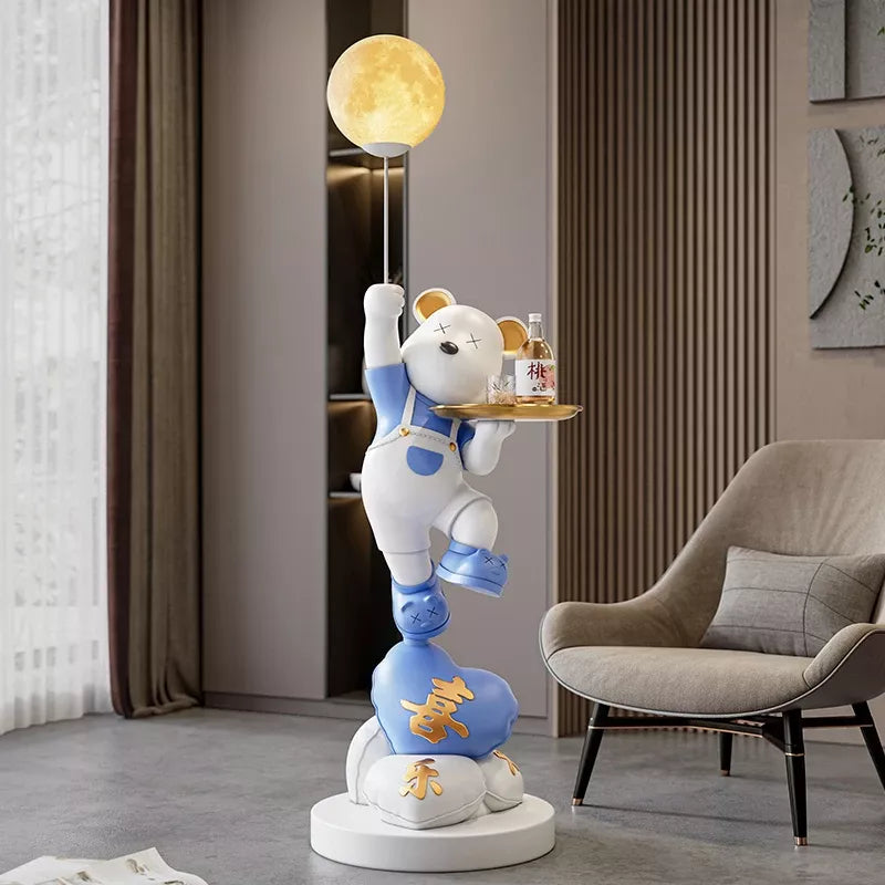 Large Resin Bear Statue Floor Ornament for Living Room