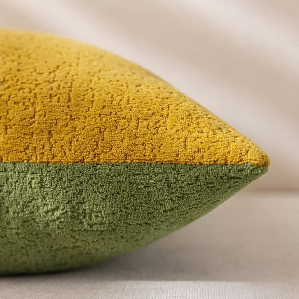 Two-Tone Velvet Pillow Cover 18x18in Reversible Cozy Decorative Cushion