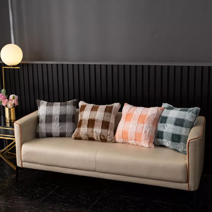 Velvet Plush Pillow Cushion Cover 18x18in Double-Sided Soft Throw Pillowcase