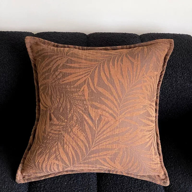 45X45CM Retro Jacquard Leaf Throw Pillow Cover – Light Luxury Decor - DSARD