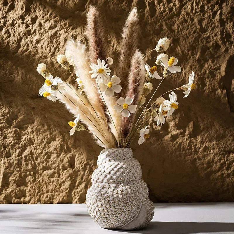 Ceramic Conch Vase Wabi Sabi Tabletop Decoration - DSARD